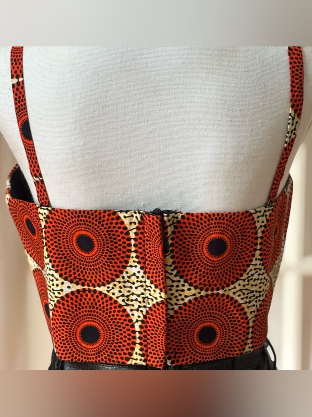 Grass-Fields Strap Top Geometric Print Back Zip Boho Size 12 - Picture 3 of 8